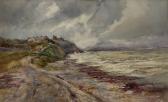 HOPWOOD Henry Silkstone,Coastal scene with Figures and Cottages,David Duggleby Limited 2021-06-18