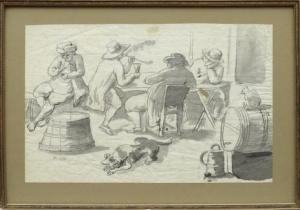 HORBERG Pehr 1746-1816,Värdshusscen.,1798,Uppsala Auction SE 2015-10-13
