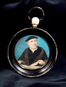 HORENBOUT LUCAS 1490-1544,Portrait d'érudit ou de théologien,Binoche et Giquello FR 2014-11-26