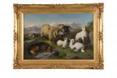 Horlor George William 1849-1895,Sheep with lambs and a sheepdog,Cheffins GB 2018-09-12