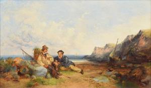 HORLOR Joseph 1809-1887,Beach scene with figures and a boat,Peter Wilson GB 2023-07-13
