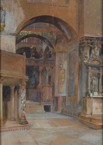 HORN Carl 1874-1945,Venezia, Interno di San Marco,1906,Galleria Pananti Casa d'Aste IT 2018-09-14