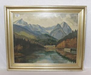 HORN Hans 1921-1989,Riessersee mit Wettersteingebirge,Merry Old England DE 2021-07-15