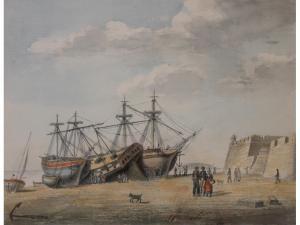 HORNBROOK Thomas Lyde 1780-1855,A VIEW AT ST. MALO,Lawrences GB 2018-01-19