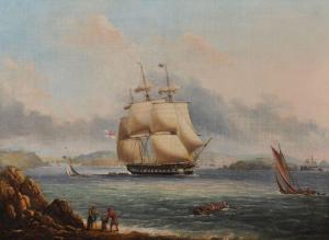 HORNBROOK Thomas Lyde 1780-1855,Frigate Entering Plymouth,1830,John Nicholson GB 2018-03-28