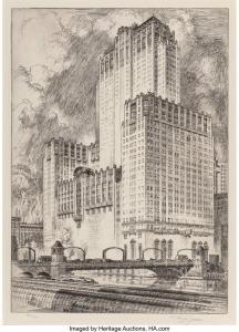 HORNBY Lester George,Randolph St., from the Viaduct and Chicago Civic O,1915,Heritage 2022-12-05