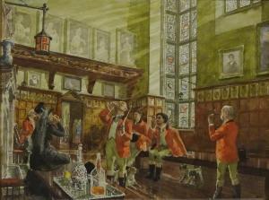 HORNER David 1913-1974,Lady and Gentlemen Drinking to the Hunt,David Duggleby Limited GB 2017-06-03