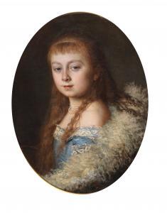 HOROVITZ Leopold,Portrait of a Girl in a Blue Dress and Pearl Neckl,Palais Dorotheum 2021-05-06