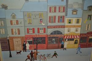 HORSEWELL Dora,winter street scene with figures and shop fronts,Lawrences of Bletchingley 2017-06-06