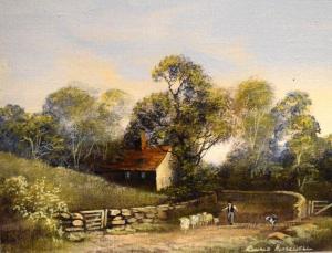 HORSEWELL Ronald 1934,Rural scene with shepherd and sheep,Clevedon Salerooms GB 2019-04-25