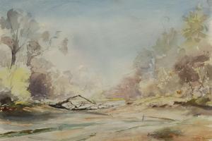 HORSLEY RUPERT 1905-1988,River Landscape with Fallen Tree,1972,David Duggleby Limited GB 2022-01-08