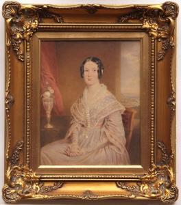 HORSLEY Thomas J 1755,Portrait of a seated lady by a vase of flowers on ,1844,Keys GB 2017-06-09
