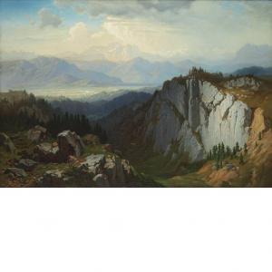HORST Gustav August 1800-1800,Expansive Alpine Landscape,1861,William Doyle US 2012-02-08