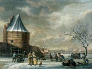 HORSTINK Warnaar 1756-1815,Paysage d'hiver, scène de patinage,1786,Beaussant-Lefèvre FR 2007-12-05