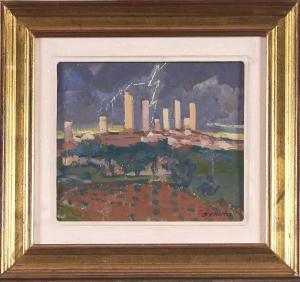 Horton James 1948,San Gimignano in a Thunderstorm,Mellors & Kirk GB 2021-08-10