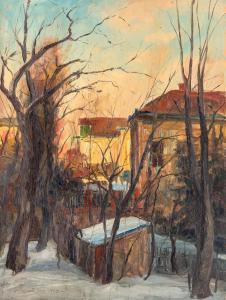 HORVATH Bela 1888-1973,Téli naplemente,1926,Nagyhazi galeria HU 2022-10-06