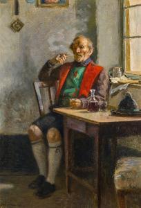 HORWARTER Joseph Eugen 1854-1925,a portrait of a man smoking a pipe,Chait US 2018-07-29