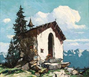 HOSCH Hans 1878,Blick auf Tiroler Bergkapelle im sonnigen Licht,Zeller DE 2017-09-21