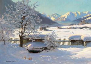 HOSER Franz 1874,Ansicht von Davos im Winter,1920,Palais Dorotheum AT 2007-02-15