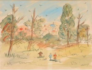 HOSLEY 1900-1900,Landscape with figures in the style of Raoul Dufy,Ripley Auctions US 2010-06-26