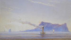 HOTHAM George,H.M. Steam Packet Firebrand leaving Gibraltar for ,1832,Woolley & Wallis 2013-09-11
