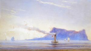 HOTHAM George,H.M. Steam Packet Firebrand leaving Gibraltar for ,1832,Woolley & Wallis 2013-06-05