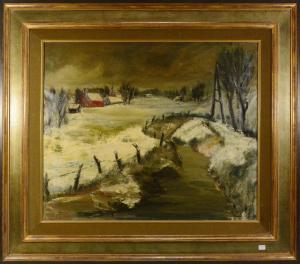 HOTTON Alfred,Paysage d'hiver,Rops BE 2016-01-31
