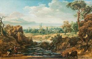 HOTZENDORF JOHANN SAMUEL 1694-1742,Ideal Italian Landscape,Stahl DE 2015-11-28