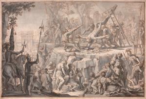 HOUBRAKEN Arnold 1660-1719,Le martyre de Sainte,Lucien FR 2022-06-23