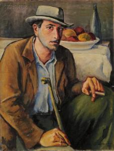 HOUMERE Walter 1895-1977,Portrait of a Man with a Walking Stick,1932,Skinner US 2009-05-15
