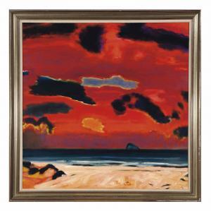 HOUSTON John 1930-2008,Bass Rock and Red Sky,1982,Christie's GB 2012-02-28