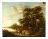 HOUTHUYSEN van Jan Jansz 1609-1662,BRIGANDS ET CAVALIER DISCUTANT A L'OREE D'UN B,Anaf Arts Auction 2007-12-09
