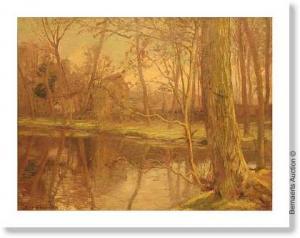 HOUYOUX Leon 1856-1940,Pond in thewoods.,Bernaerts BE 2008-09-15