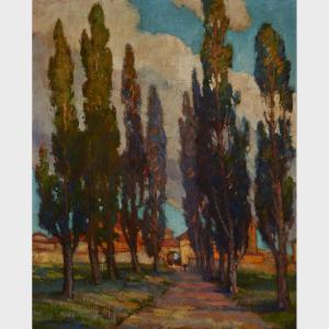 HOWARD Lucile 1885-1960,CYPRESSES OF CASIERA, TUSCANY,Waddington's CA 2014-06-18