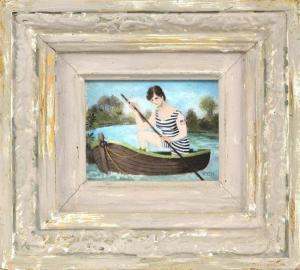 HOWARD Richard E 1912-1996,A young woman in a boat,Eldred's US 2017-08-04