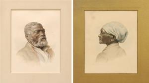 HOWARD WEEDEN Maria,elderly woman with hair wrapped in handkerchief,Brunk Auctions 2009-09-24