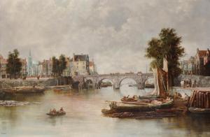 HOWARD William 1800-1800,A Dutch Canal Scene with Boats in the foregrou,19th Century,John Nicholson 2019-05-01