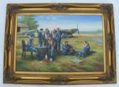 HOWELLS Christopher D 1950,air force men relaxing with planes beyond,Serrell Philip GB 2019-07-11