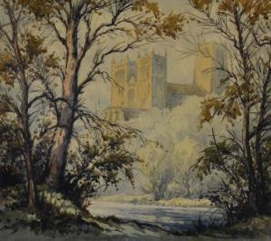 HOWEY Robert Leslie,A View of Durham Cathedral from the River Wear,1955,Tennant's 2017-10-28