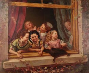 HOYOLL Philipp 1816-1875,Children before a window,Tennant's GB 2019-11-08