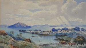 HOYTE John Barr Clarke 1835-1913,Ohinemutu Village,1873,International Art Centre NZ 2012-07-26