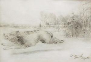 HRENOV Alexander Sergeevich 1860-1926,Wolf hunting,1923,Sovcom RU 2023-09-26