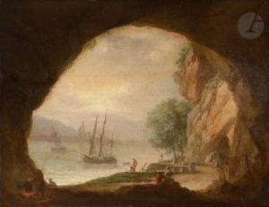 HUÉ Jean François 1751-1823,Navires vus d'une grotte,Ader FR 2022-05-23