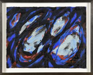 HUA ZHANG 1898-1970,Composition (Bleu, Noire, rouge),Osenat FR 2022-06-12