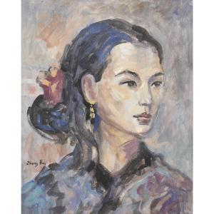 HUA ZHANG 1898-1970,JEUNE FEMME AU CHIGNON,Tajan FR 2019-06-10