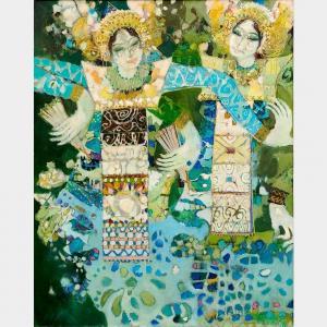 HUANG Anton 1935-1985,Two Balinese Dancer,1976,33auction SG 2022-08-21