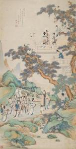 Huang Gu 1856-1927,Spring Banquet,1810,Bonhams GB 2020-12-14
