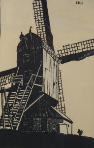 HUBBARD Eric Hesketh 1892-1957,old windmill,Burstow and Hewett GB 2023-01-25