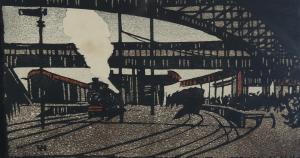 HUBBARD Eric Hesketh 1892-1957,train station,Burstow and Hewett GB 2023-01-25