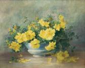 HUBBARD Lydia Mariah Brewster 1849-1911,Yellow Flowers on a Tabletop,1899,Shannon's US 2004-05-06